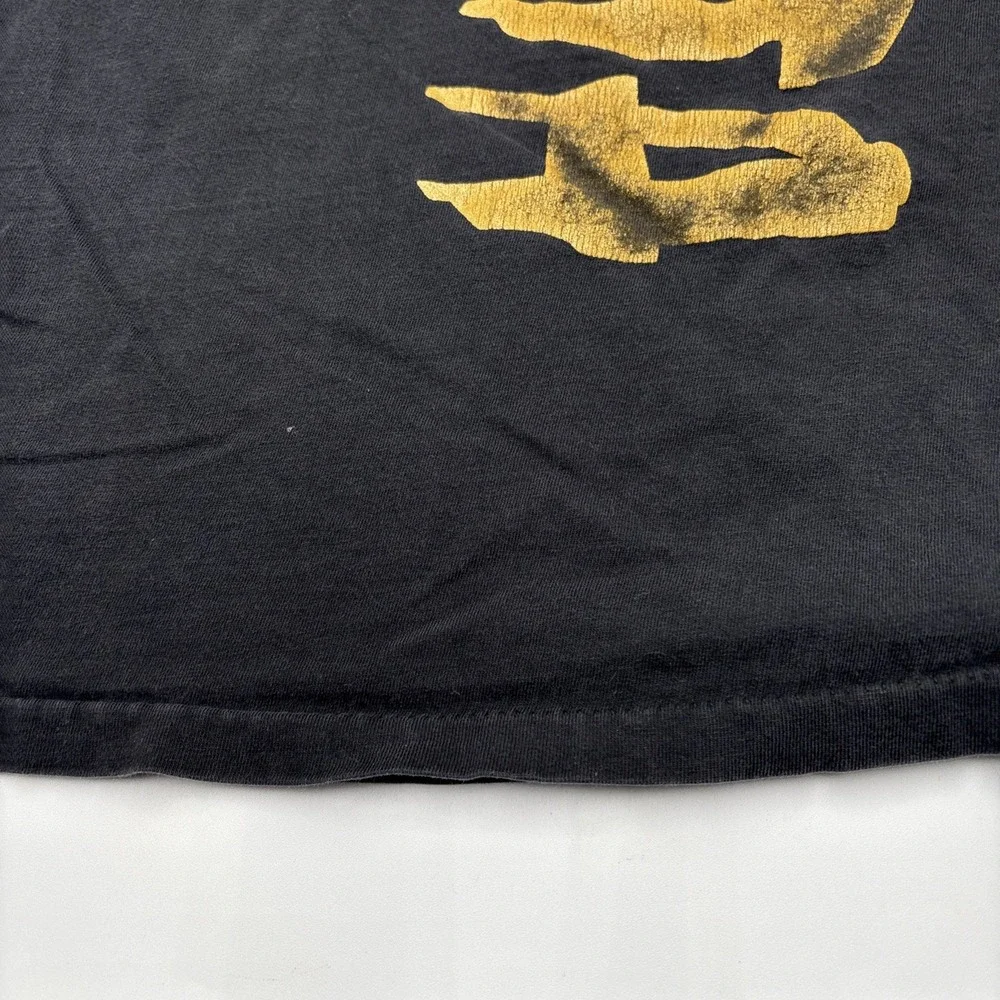 Vintage Single Stitch Atlanta Ga Tshirt Mens Size Large Black Front Screen Print